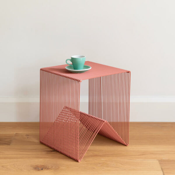 Willowby Cube Wire Side Table - Adobe