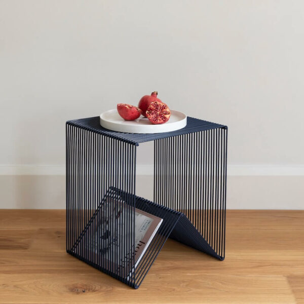 Willowby Cube Wire Side Table - Indigo