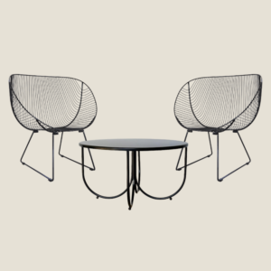 Coromandel Chair and Rotoiti Table by Ico Traders Wire Furniture