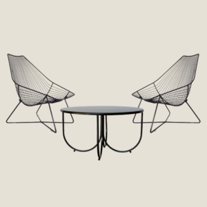Piha Lounger and Rotoiti Table by Ico Traders Wire Furniture