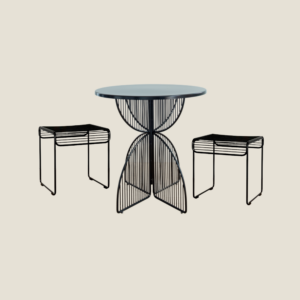 Omaha Table and Beaumont Stool by Ico Traders Wire Furniture
